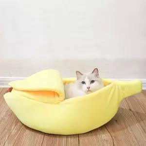 바나나 하우스 강아지 침대 소형견 중형견 고양이 쿠션 방석