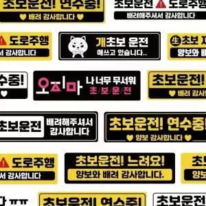 초보운전 스티커 자석 초보운전자석 주행연습 도로 차량용스티커