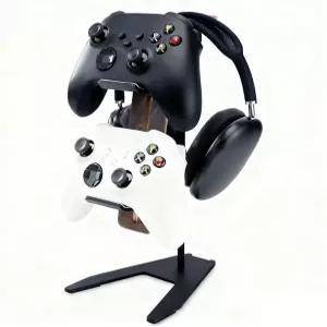 WUFZODN 컨트롤러 스탠드 및 헤드폰 게임룸 장식용 크리에이티브 우드 홀더 데스크용 Fit Xbox PS4