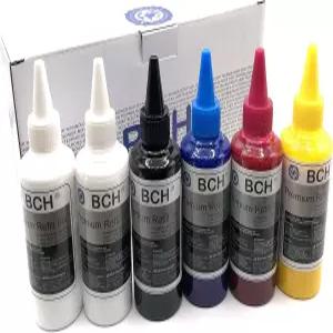 BCH 프리미엄 DTF 잉크 필름 열전달 600ml 블랙 시안 마젠타 옐로우 화이트 2 인쇄기에 사용하기에