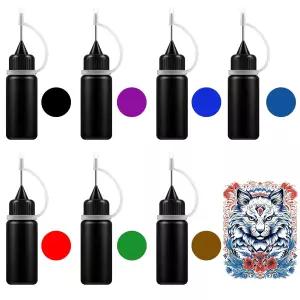 여성 및 남성용 7가지 색상 임시 타투 잉크 키트 트렌드 아트 페인팅 DIY 스텐실 젤 피부 친화적이고 오래