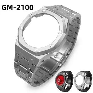 호환 카시오 GM2100 GBM-2100 모드 키트용 GM-2100 스테인레스 스틸 케이스 스트랩 G-SHOCK GBM2100 금속