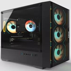 OKAMUS 게이밍 PC i7 CPU RX590 2304SP 8GB 그래픽 M.2 RAM 사전 내장 컴퓨터 RGB 팬 x 4 Win 11 홈 WiFi 6