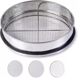 3PCS 두꺼운 흙 체 먼지 및 암석 세트 3개의 탈착식 메쉬 스크린 3mm - 5갤런 버킷에 맞는 강화 프레임