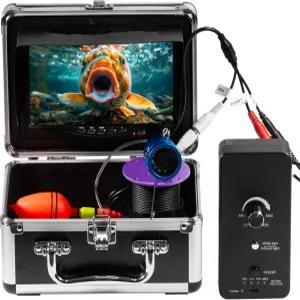 1200TVL HD 수중 얼음 낚시 카메라 7인치 모니터 49피트/15미터 케이블 10000mAh 피쉬 파인더 24피스 LED