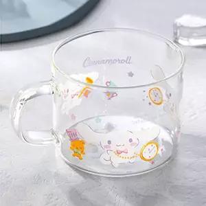 이유식용품 컬러 유리컵 손잡이 450ml