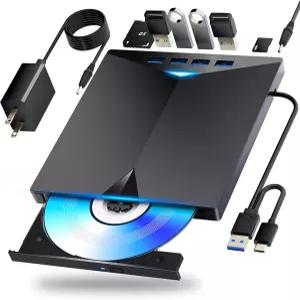 Dainty 외장 블루레이 드라이브 BD/DVD/CD 플레이어/읽기/쓰기 USB 3.0 및/Type-C Windows 7-11 및 Mac