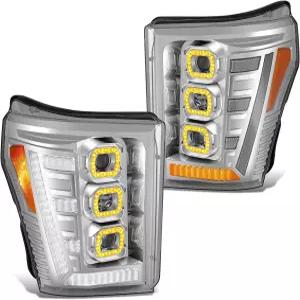 Ford F250 / F350 F450 슈퍼 듀티 2011-2016 FO2502290 크롬 하우징/앰버 리플렉터 HL-HAY-066-CH와
