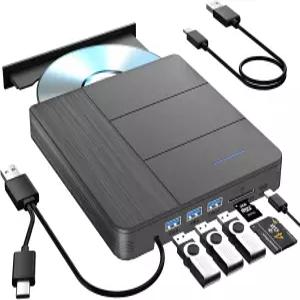 TYYWGD 7 in 1 외장 블루레이 드라이브 100G R/W BD DVD CD 플레이어 지원 Windows XP/7/8/10/11 Mac