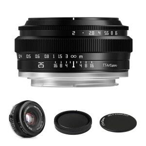 TTARTISAN 25MM F2 광각 APS-C 카메라 조리개 마운트 렌즈 소니 A9 A7RLL A7SIII NEX5C A6300 A7LLL A6500 수동 NEX-5 고정 A7RLLV 대형 A6600 E A6400