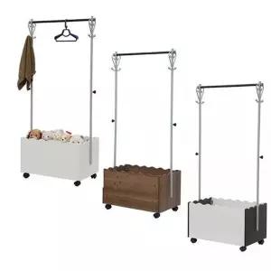 고품질 이동식 옷걸이 행거 철제 시스템 수납장 선반 1단 수납행...