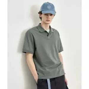 BASIC HOUSE UNI 세미오버핏 피케 폴로티 다크카키 LYTS3104126483