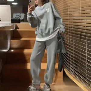 여성 밴딩 조거 투피스 트레이닝 맨투맨 데일리 U기모 캐주얼 상하세트