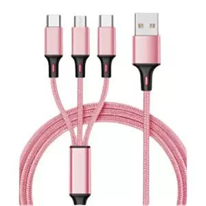 apple 호환 Android Typec 3-in-1 고속 충전 1.2m 나일론 브레이드 편리하고 전송을 One Drag Three 케이블