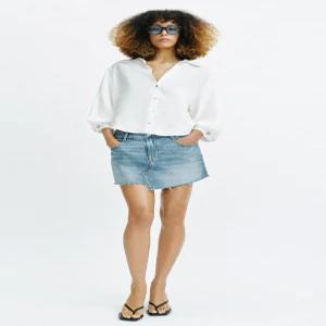ZARA Z1975 데님 스커트 팬츠 밑단 재봉선 없음 - 미디움 블루 4083045427