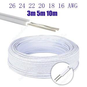 접지선 2PIN 5V 12V 전선 26 24 화이트 케이블 스피커 18 연장 자동 20 그레이 구리 PVC 절연 LED 주석 AWG 스트립 22