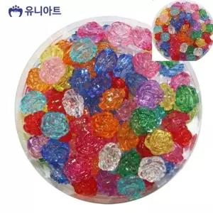 ( )꽃모양비즈 플라스틱비즈 핸드폰스트랩비즈 비즈팔찌구슬 키링부자재 모양비즈 54번 크리스탈비즈 장미