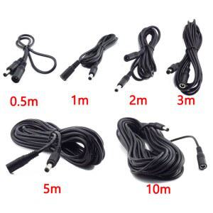 리드선 12V 연장 케이블 남성여성 2 1MM 0 5MM CCTV용 커넥터 5M LED 2M 1M 화이트 와이어 검은색 10M