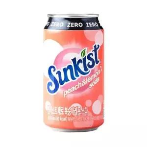 [셀러허브][광동제약] 썬키스트 제로 복숭아레몬 소다 355ml 24캔 (S16081588)