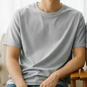 (선택 그레이 110(XXL))남자 여성 면 반팔 티 여름 무지 기본 티셔츠 회색110