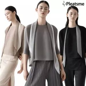 [플리츠미] 에센셜 플리츠 스카프 블라우스 세트