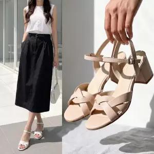 [바닐라슈][자체제작] 바닐라슈 나르엔 소프트 꼬임탑 스트랩 샌들(5cm)