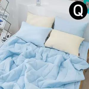 순면 여름 이불 패드세트 퀸Q 패드 블루.이불 소다