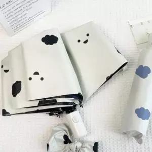 (색상 블랙)클라우드 3단 자동 우산 양산 귀여운 휴대용 양우산