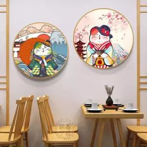 일본풍 액자 이자카야 인테리어 풍경화 세트 29.7X42cm(A3사이즈) 40x40 1(원형) 1 지름 30cm 방수포 필름(에코 골드 프레