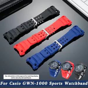호환 카시오 G-shock 5371 GWN-1000용 스포츠 방수 레진 실리콘 시계 스트랩 남성용 고무 시계줄 GWN-1000B