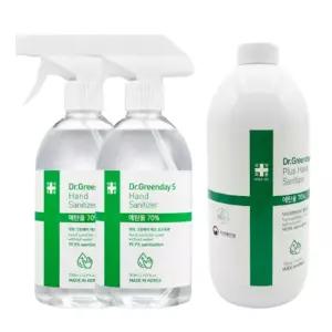 닥터그린데이에스 플러스 손소독제 스프레이형 500ml 2개+리필 1000ml 1개 