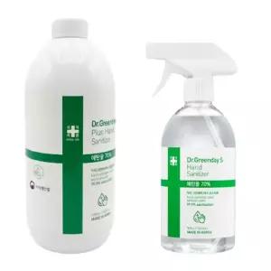닥터그린데이에스 플러스 손소독제 스프레이형 500ml 1개+리필 1000ml 1개 기획1세트