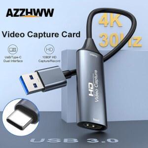 캡쳐보드 USB3 0 비디오 캡처 카드 4K USB 카메라용 호환 HDMI 그래버 TYPEC DVD 게임 녹화
