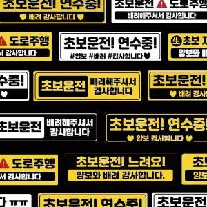 [콩심팥심]초보운전 스티커 초보운전반사스티커 차량용 차량용자석 여성