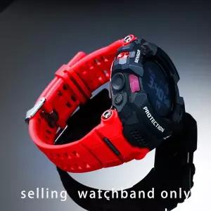 호환 카시오 G-SHOCK 스마트 스포츠 시계 GSW-H1000 블랙 레진 실리콘 시계줄 액세서리 남성용 벨트용 실리