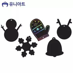 유아미술 모양종이 종이스크래치 겨울 유니아트 1800
