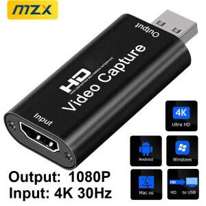 캡쳐보드 비디오 캡처 카드 출력 1080P 4K 호환 0 30FPS 그래버 오디오 USB HDMI 2 게임 30HZ