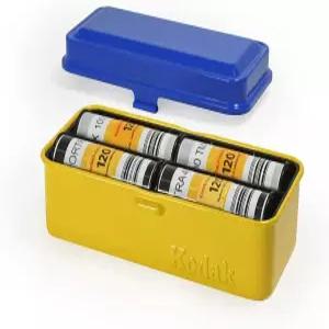 KODAK 120/135 필름 케이스 - 120 8롤 / 35mm 레트로 스틸 정렬 및 보호 블루 탑/옐로 바디