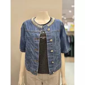한정수량 베스띠벨리 진주 블록 데님 자켓 BK-J21510