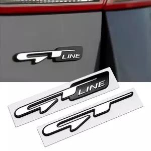 3D 크롬 자동차 GT 라인 스티커 엠블럼 로고 Kia Ceed Picanto K5 Stonic Optima Sportage GT 라인 배지 데