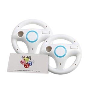 닌텐도 Wii(오리지널 화이트, 2팩)와 호환되는 GH 마리오 카트 8 스티어링 휠, Wii(U) 리모컨용 레이싱 게임 휠(6가지 색상 제공)