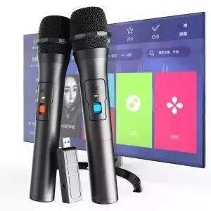 무선 마이크 시스템 키트 USB 수신기 핸드 헬드 가라오케 홈 파티 스마트 TV 스피커 노래