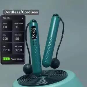 새로운 충전식 USB 전자 기술 줄넘기 와이어 로프 조절 가능한 트레이너 디지털 무선 칼로리 카운터