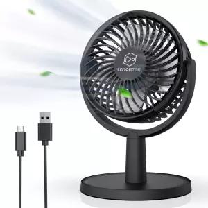 미니 책상 선풍기 4단 속도의 USB 전원 데스크탑 작지만 강력한 공기 흐름 작업 조용 310 조정 테이블