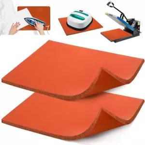 WRINGKIT 2팩 실리콘 열 프레스 매트 15 x 12 인치 세탁 가능 패드 비닐 다림질 단열 전사 제작을 위한