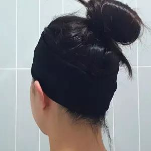 남녀공용 무지 골지 반다나 헤어밴드 블랙-WFOENHY