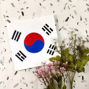 아크릴물감 컬러링 캔버스 태극기 DIY 액자 아기선물 창의력놀이 두뇌개발 유아교구