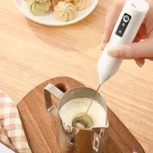 미니 우유 거품기 USB 충전식 3단 속도 거품 메이커 커피 믹서 전동 핸들 블렌더 계란 핫 쿠킹 도구
