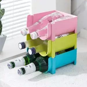 1/3PCS-주방 주최자 냉장고 랙 선반 캔 맥주 와인 병 홀더 스토리지