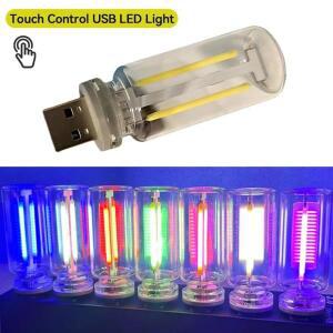 레트로 USB LED 필라멘트 터치 디밍 전구 5V 에디슨 야간 조명 캠핑 백열등 장식